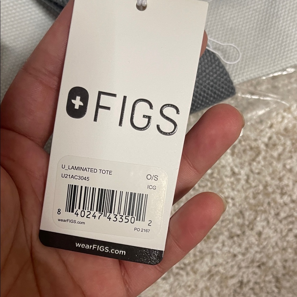FIGS Two-Tone light Gray and navyTote - Picture 4 of 5